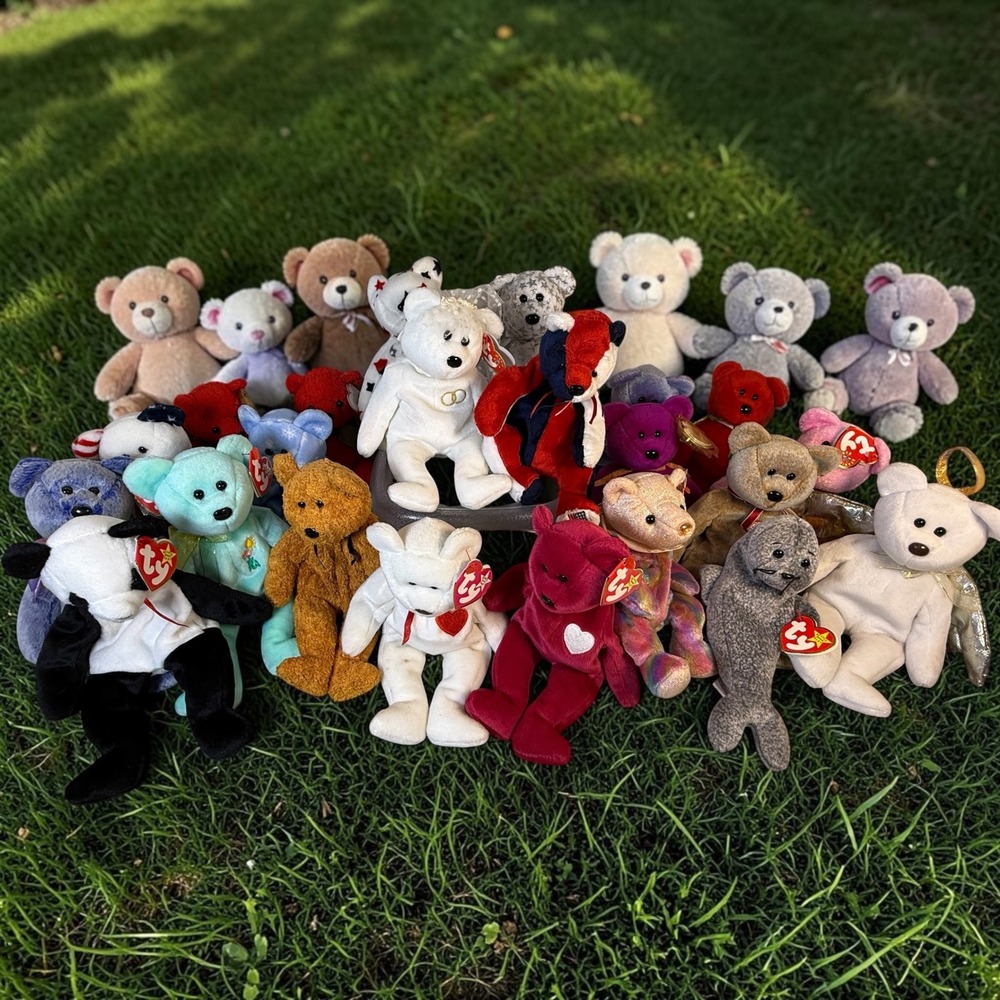 Vintage Lot of 22 Ty Beanie Babies assorted bears plus seal and cat